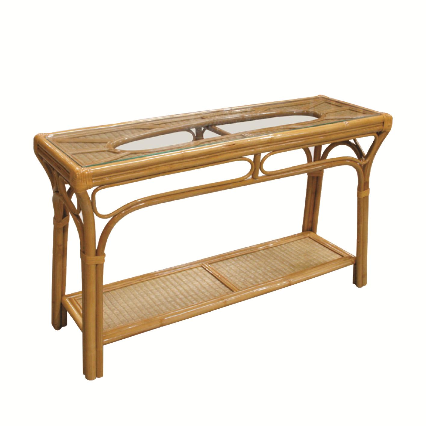 Wicker store sofa table